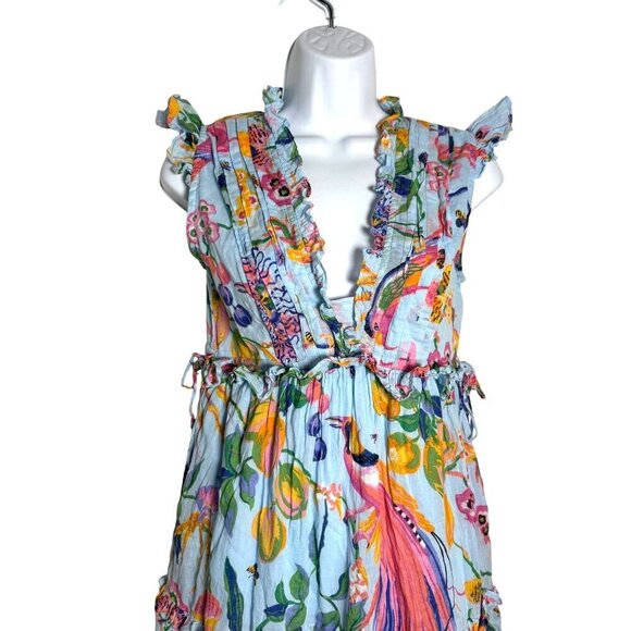 Banjanan Chandra dress cool blue Size XS spring print cotton - Picture 3 of 7